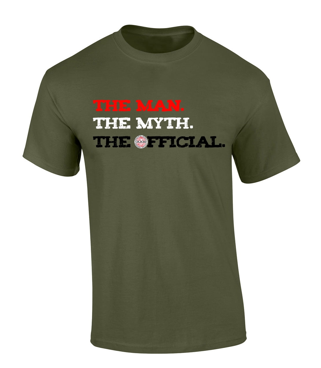 Trenz Shirt Company The Man, The Myth, The Official Funny IAABO Basketball Short Sleeve T-Shirt-Military-3XL