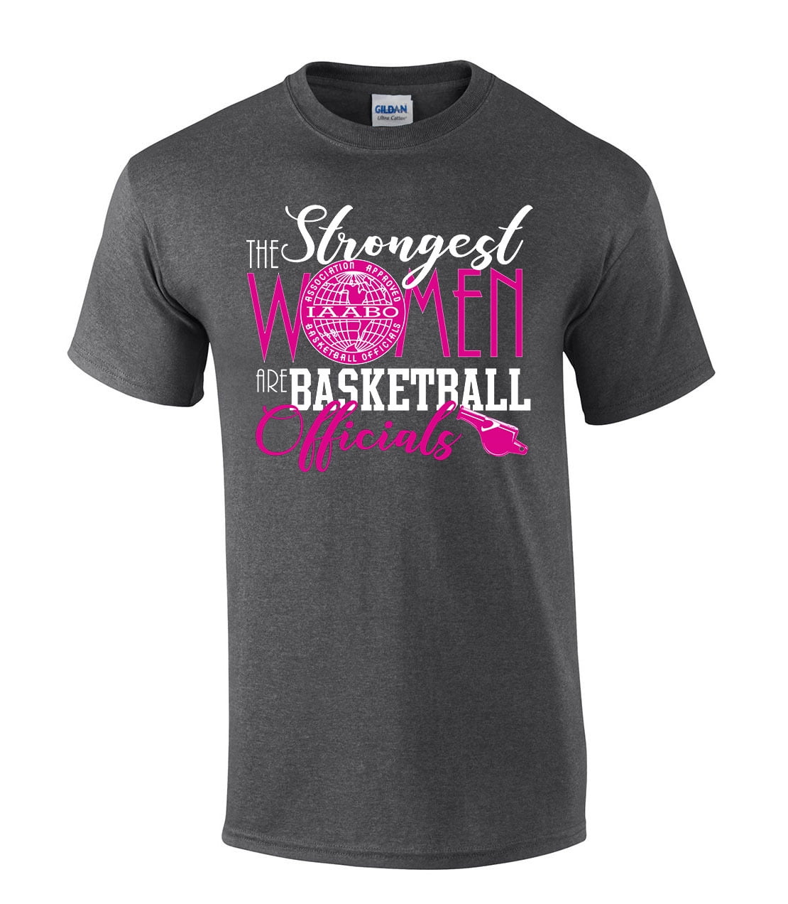 Trenz Shirt Company The Strongest Women Are Basketball Officials Funny IAABO Basketball Short Sleeve T-Shirt-Heather Grey-Medium