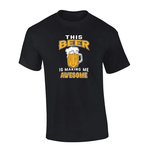 Trenz Shirt Company This Beer Is Making Me Awesome Short Sleeve Mens Graphic T-Shirt-Black-large