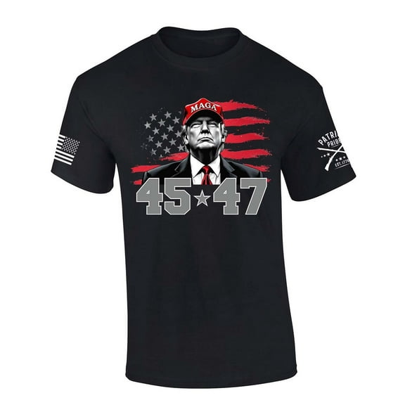 Trenz Shirt Company Trump 45 47 Making America Great Again Short sleeve T-shirt-Black-xl