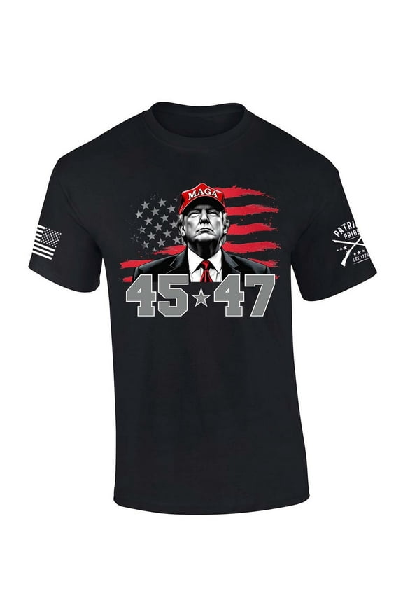 Trump 45 47 Making America Great Again Short sleeve T-shirt-Black-xl