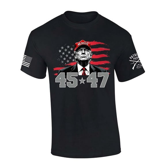 Trenz Shirt Company Trump 45 47 Making America Great Again Short sleeve T-shirt-Black-xxl