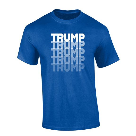 Trenz Shirt Company Trump Faded Lettering Patriotic 45th President Short Sleeve Mens Graphic T-Shirt-Royal-small