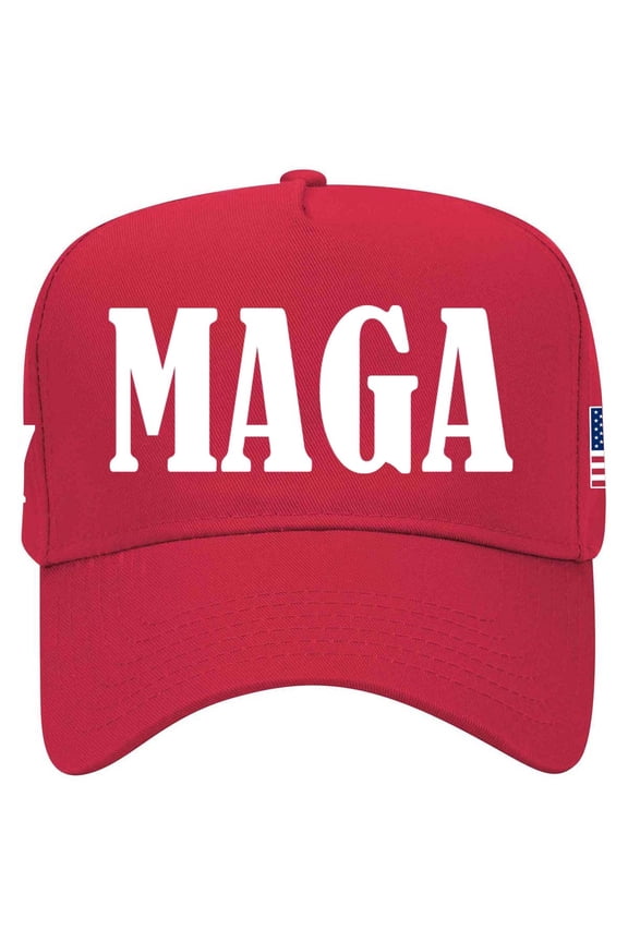 Trump Hat Make America Great Again Bold MAGA Flag 45-47 Embroidered Hat-Red