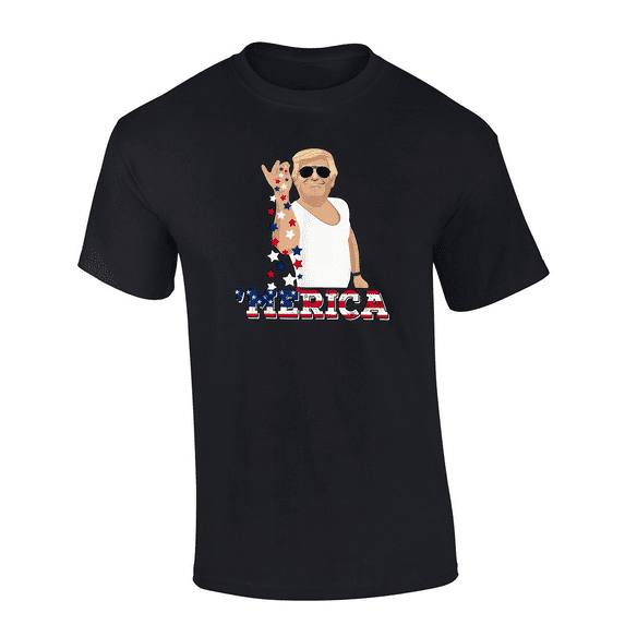 Trenz Shirt Company Trump Little Sprinkle Of 'Merica Short Sleeve Mens Graphic T-Shirt-Black-large