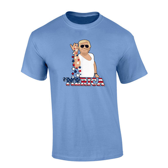 Trenz Shirt Company Trump Little Sprinkle Of 'Merica Short Sleeve Mens Graphic T-Shirt-Carolina Blue-xxxl