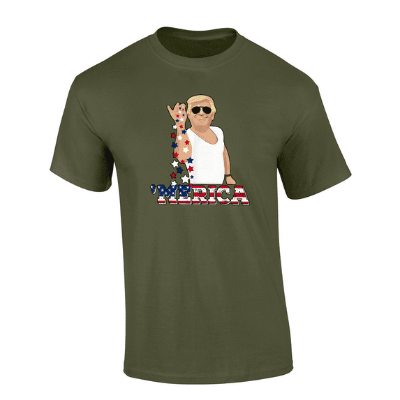 Trenz Shirt Company Trump Little Sprinkle Of 'Merica Short Sleeve Mens Graphic T-Shirt-Military-large