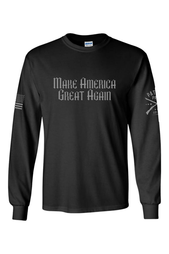 Trump T-shirt Trump Dark MAGA Goth Make America Great Again Victory Long Sleeve T-shirt-Black-4xl