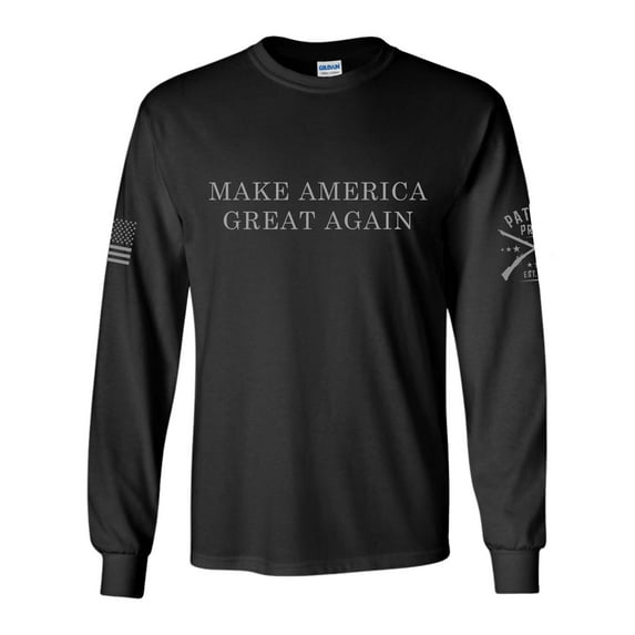 Trenz Shirt Company Trump T-shirt Trump Dark MAGA Make America Great Again Victory Long Sleeve T-shirt-Black-large