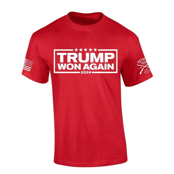 Trenz Shirt Company Trump Tshirt Trump Won Again 2024 Short Sleeve T-shirt-Red-large