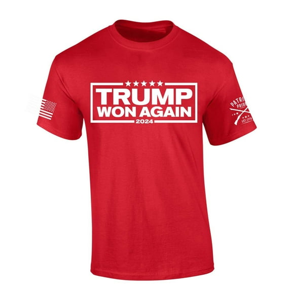 Trenz Shirt Company Trump Tshirt Trump Won Again 2024 Short Sleeve T-shirt-Red-xxl