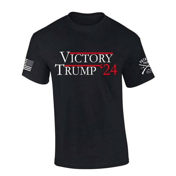 Trenz Shirt Company Trump Tshirt Victory Trump 2024 Short Sleeve T-shirt-Black-small