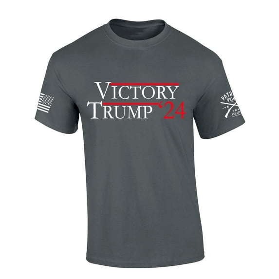 Trenz Shirt Company Trump Tshirt Victory Trump 2024 Short Sleeve T-shirt-Charcoal-xxxl