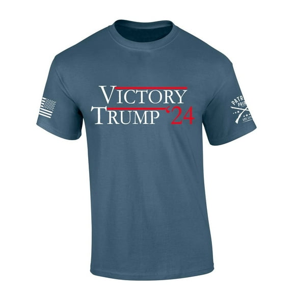 Trenz Shirt Company Trump Tshirt Victory Trump 2024 Short Sleeve T-shirt-Indigo-5xl