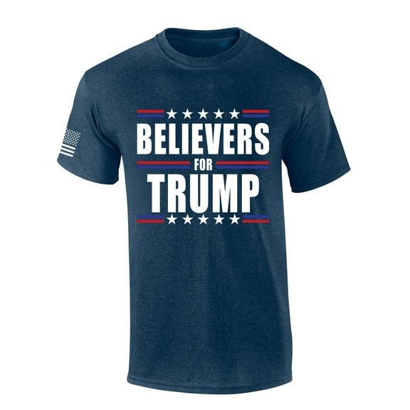 Trenz Shirt Company Trump Vance 2024 Believers For Trump Short Sleeve T-shirt-Heather Navy-6xl
