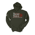 thumbnail image 1 of Trenz Shirt Company Trump Vance 2024 Make America Great Again Hooded Sweatshirt-Military Green-Small, 1 of 1
