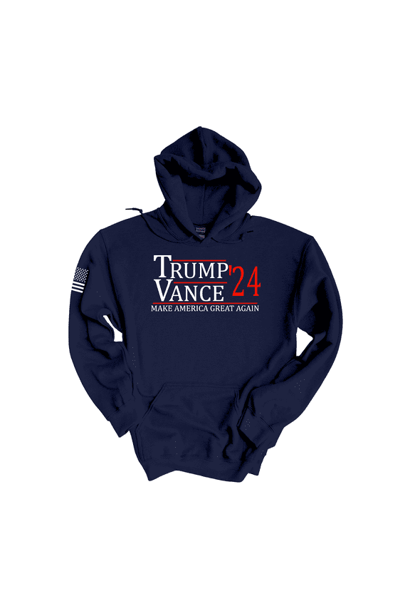 Trump Vance 2024 Make America Great Again Hooded Sweatshirt-Navy-XX-Large