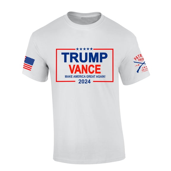 Trenz Shirt Company Trump Vance 2024 Make America Great Again Red And Blue Design Short Sleeve T-shirt-White-xl