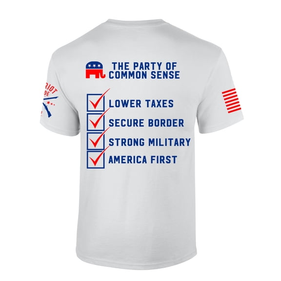 Trenz Shirt Company Trump Vance 2024 Republican Party of Common Sense Short Sleeve T-shirt-White-5xl