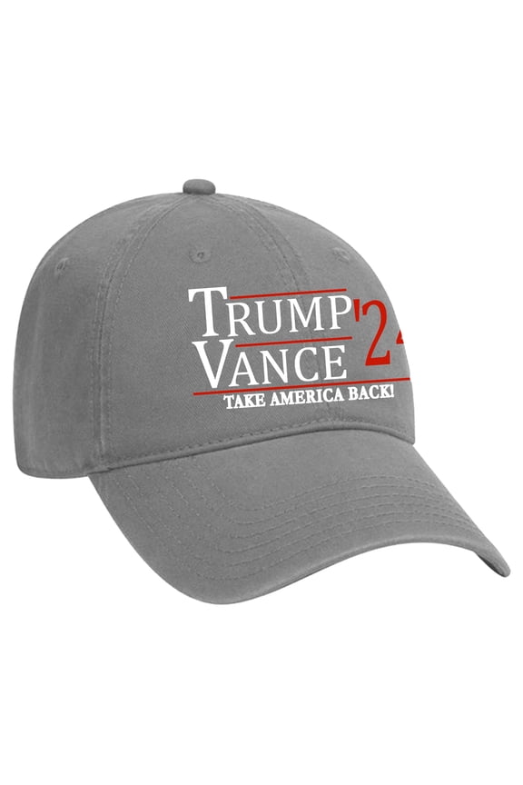 Trump Vance 2024 Take America Back Embroidered Dad Hat Baseball Cap, Grey
