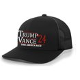 thumbnail image 1 of Trenz Shirt Company Trump Vance 2024 Take America Back Mesh Back Trucker Hat, Black/Black, 1 of 1