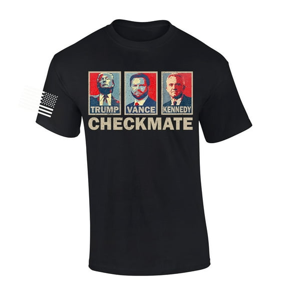 Trenz Shirt Company Trump Vance Kennedy RFK Jr. Checkmate 2024 Short Sleeve T-shirt-Black-medium