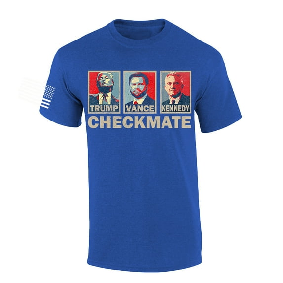 Trenz Shirt Company Trump Vance Kennedy RFK Jr. Checkmate 2024 Short Sleeve T-shirt-Heather Royal-large