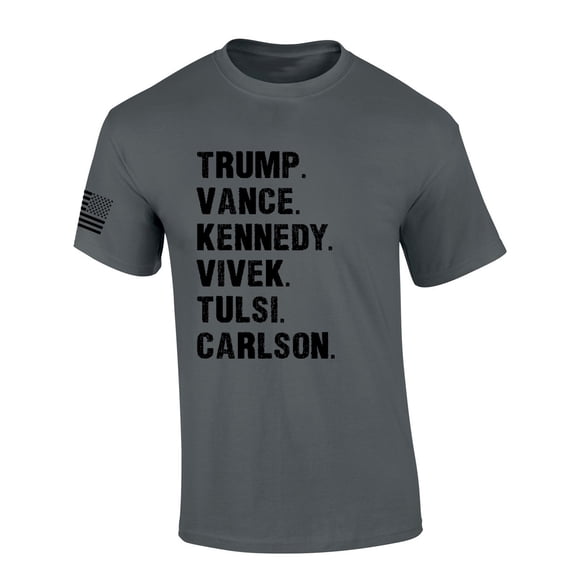 Trenz Shirt Company Trump Vance Kennedy Vivek Tulsi Carlson 2024 Short Sleeve T-shirt-Charcoal-5xl