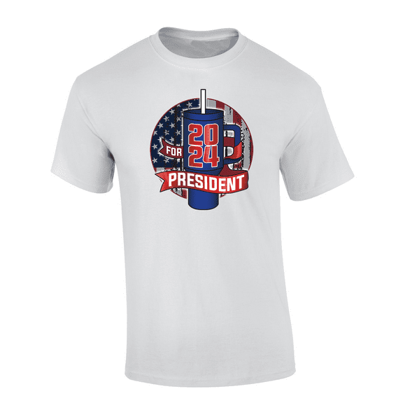 Trenz Shirt Company Tumbler Cup For President 2024 Short Sleeve Mens Graphic T-Shirt-White-xxxl