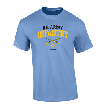 Trenz Shirt Company U.S. Army Infantry Crossed Guns Short Sleeve Mens Graphic T-Shirt-Carolina Blue-5xl
