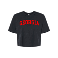 thumbnail image 1 of Trenz Shirt Company UGA Womens Georgia Football Varsity Georgia Womens Fit Jersey Crop Tee-Black-large, 1 of 1