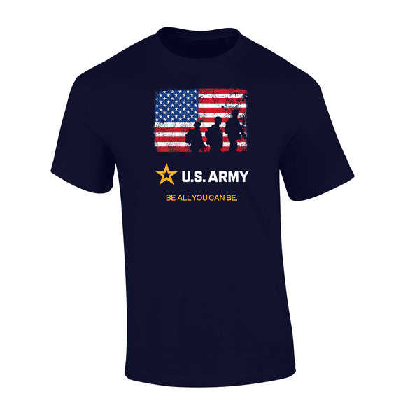 Trenz Shirt Company US Army Soldiers Tattered Flag: Be All You Can Be Short Sleeve Mens Graphic T-Shirt-Navy-xl