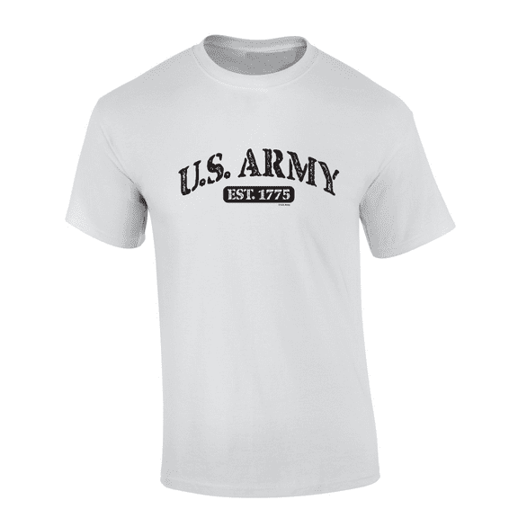 Trenz Shirt Company United States Army EST. 1775 Black Lettering  Short Sleeve Mens Graphic T-Shirt-White-xl