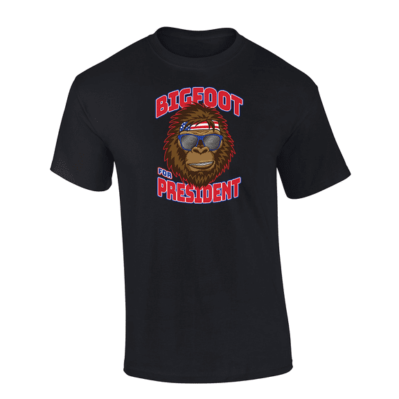 Trenz Shirt Company Urban Legend Bigfoot For President 2024 Short Sleeve Mens Graphic T-Shirt-Black-4xl