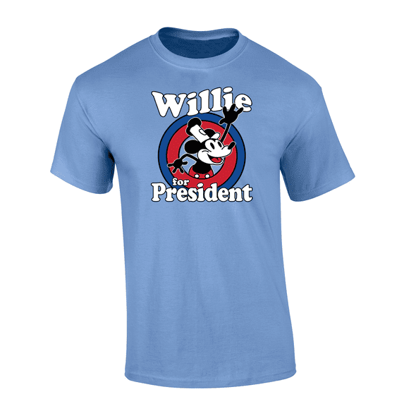 Trenz Shirt Company Vintage 1928s Willie For President 2024 Short Sleeve Mens Graphic T-Shirt-Carolina Blue-xl
