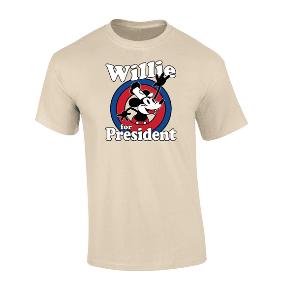 Trenz Shirt Company Vintage 1928s Willie For President 2024 Short Sleeve Mens Graphic T-Shirt-Sand-large
