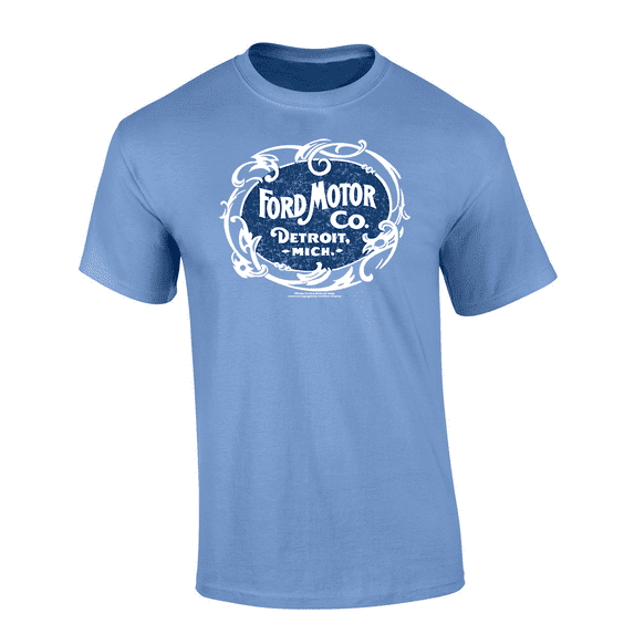 Trenz Shirt Company Vintage Ford Motor Co. Detroit Mich Short Sleeve T-shirt Graphic Tee-Carolina Blue-xl