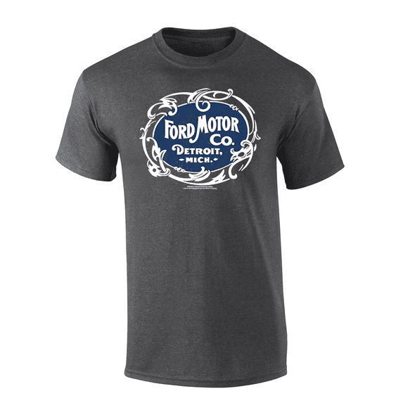 Trenz Shirt Company Vintage Ford Motor Co. Detroit Mich Short Sleeve T-shirt Graphic Tee-Heather Grey-xl