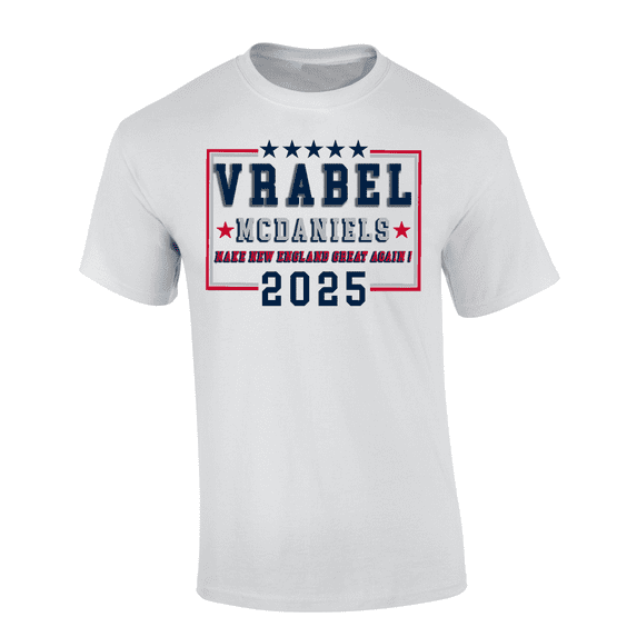 Trenz Shirt Company Vrabel McDaniel Make New England Great Again Box Short Sleeve Tshirt-White-Large