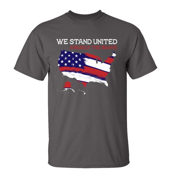 Trenz Shirt Company We Stand United Short Sleeve T-shirt-Charcoal-medium