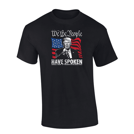 Trenz Shirt Company We The People Have Spoken Donald Trump 47th President Short Sleeve T-shirt Graphic Tee-Black-large