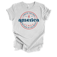 thumbnail image 1 of Trenz Shirt Company Women's America Land Of The Free Circle Short Sleeve T-Shirt-Ash-Medium, 1 of 1