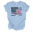 thumbnail image 1 of Trenz Shirt Company Women's Blessed Is The Nation Psalm 33:12 Short Sleeve Shirt-Baby Blue-Medium, 1 of 1