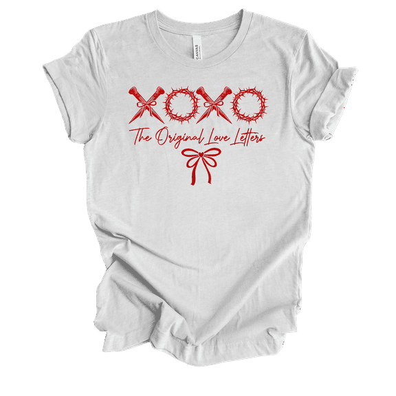 Trenz Shirt Company Women's Christian Valentine's Day Original Love Letter Short Sleeve T-Shirt-Ash-Large