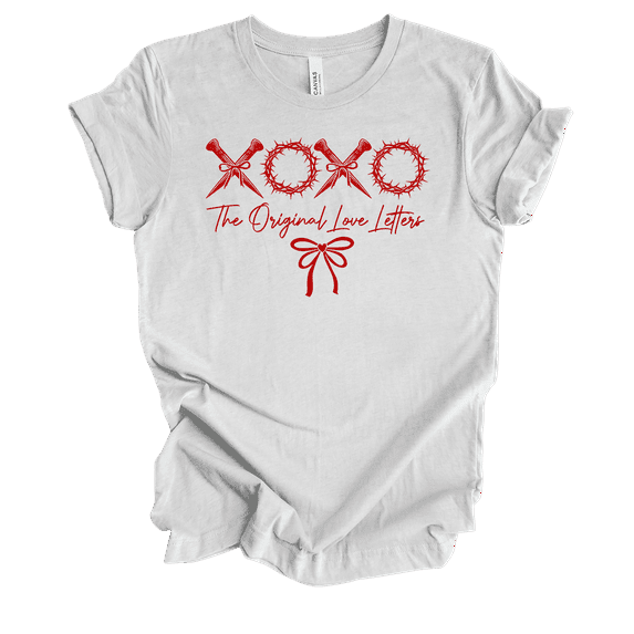 Trenz Shirt Company Women's Christian Valentine's Day Original Love Letter Short Sleeve T-Shirt-Ash-Large