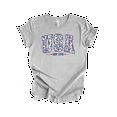 thumbnail image 1 of Trenz Shirt Company Women's Floral Print USA Since 1776 Stars Short Sleeve Tshirt - 4th of July Shirts, Womens Summer Tops, Athletic Grey-Medium, 1 of 1