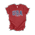 thumbnail image 1 of Trenz Shirt Company Women's Cute Patriotic Star Filled USA 1776 Label Short Sleeve T-Shirt - 4th of July Womens Tops, Heather Canvas Red-3X-Large, 1 of 1