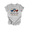 thumbnail image 1 of Trenz Shirt Company Women's Funny 4th of July T-Shirt, Red Wine and Blue Fireworks Design with Wine Glass, Short Sleeve, Athletic Grey-XX-Large, 1 of 1