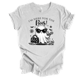 thumbnail image 1 of Trenz Shirt Company Women's Funny Halloween Here For The Boos Ghost Short Sleeve T-Shirt-Ash-Medium, 1 of 1