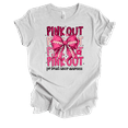 thumbnail image 1 of Trenz Shirt Company Women's Pink Out For Breast Cancer Awareness Bow Short Sleeve T-Shirt-Ash-Large, 1 of 1